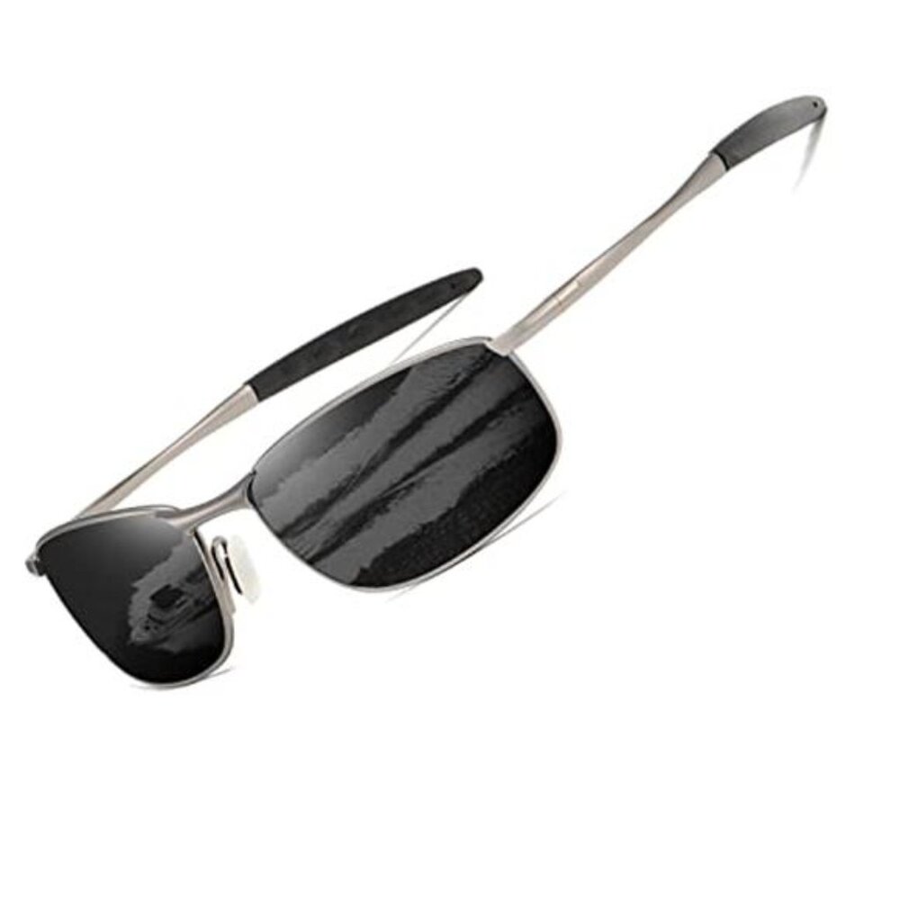 Polarized Sunglasses For Men Rectangle Metal Frame Retro Sun Glasses AE0395